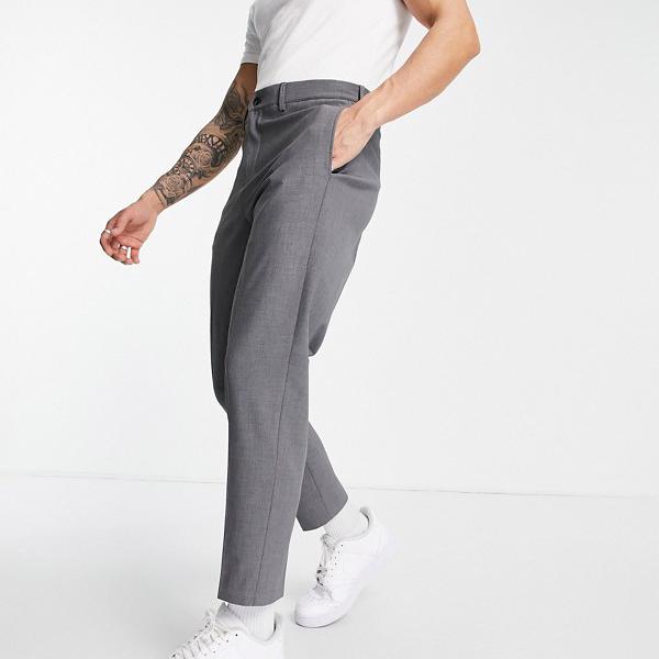 安い セレクテッド オム Selected Homme Selected Homme スリムテーパードグレーの厳選されたオムスーツパンツ パンツ ボトム メンズ 男性 インポートブランド 小さいサイズから大きいサイズまで 国産 Www Teckborn Com