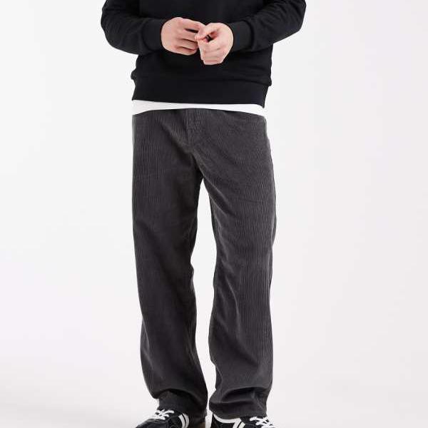ジャックアンドジョーンズ Jack \u0026 Jones ジャック＆ジョーンズ アレックス バギーコード トラウザーズ（ダークグレー） パンツ ボトム メンズ 男性 インポートブランド 小さいサイズから大きいサイズまで