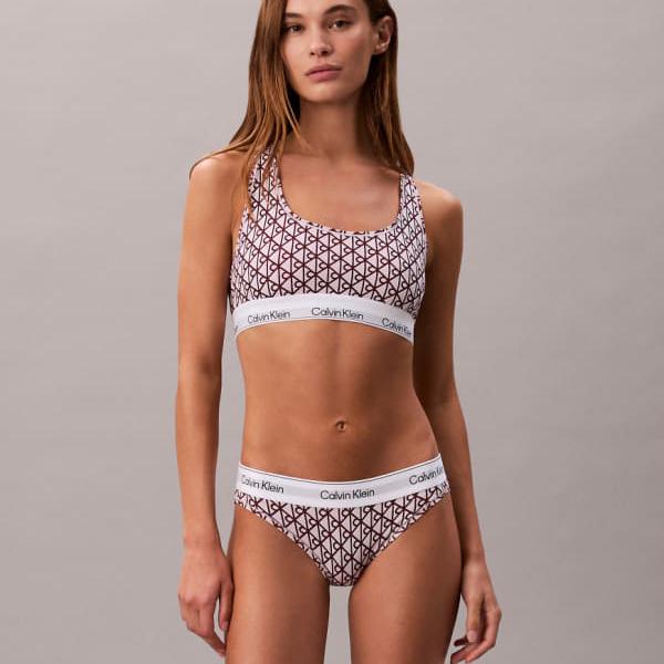 カルバンクライン Calvin Klein カルバン・クラインのアイコンコットンモダールブラレット(ピンクエンブレムプリント) 下着 レディース 女性 インポートブランド 小さいサイズから大きいサイズまで