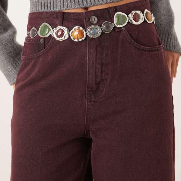 エイソス ASOS asos ASOS DESIGN ミックスレジンチェーンベルト（しろがね色） 胴締め レディース お上さん インポートブランド ベルト・サスペンダー-レディースベルト