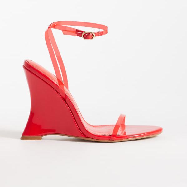 シミ SIMMI Simmi London シミ・ロンドン カルロッタ ウェッジタイレッグサンダル レッドパテント 靴 レディース 女性 インポートブランド 小さいサイズから大きいサイズまで|セレクトショップ Diva Closet