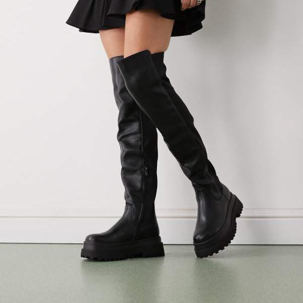 バッファロー Buffalo バッファロー プルート オーバーニーブーツ（ブラック） 靴 レディース 女性 インポートブランド 小さいサイズから大きいサイズまで画像