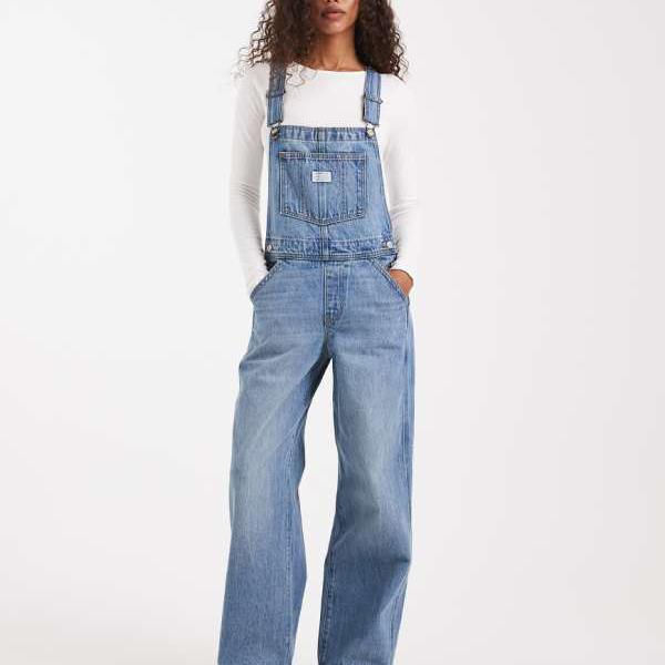 リーバイス Levi's リーバイスのライトブルーのゆったりしたデニムダンガリー パンツ ボトム レディース 女性 インポートブランド 小さいサイズから大きいサイズまで｜セレクトショップ　Diva　Closet