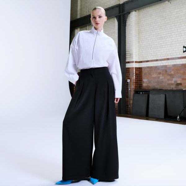 エイソス ASOS asos ASOS DESIGNのチャコールグレーのテーラードスーパーワイドパンツ パンツ ボトム レディース 女性 インポートブランド 小さいサイズから大きいサイズまで