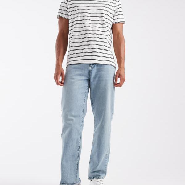 エイソス ASOS asos ASOS DESIGN ライトウォッシュブルーの引っ切りないデニム ズボン下 下つ方 メンズ 成人男性 インポートブランド ごく小さい大きさから大層らしい大きさまで