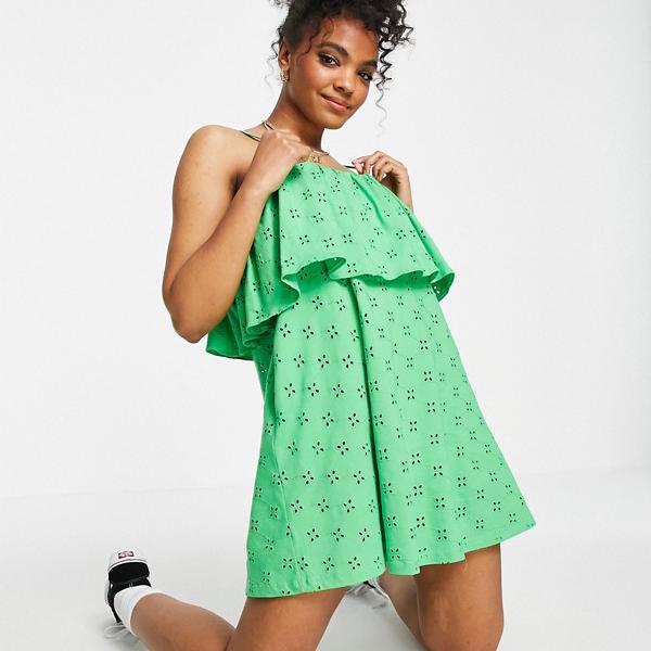 公式店舗 エイソス Asos Asos Asosdesignブロデリーストラップオーバーレイヤーミニドレスアップルグリーン ワンピース レディース 女性 インポートブランド 小さいサイズから大きいサイズまで 新作モデル Ditreskrimum Ntb Polri Go Id