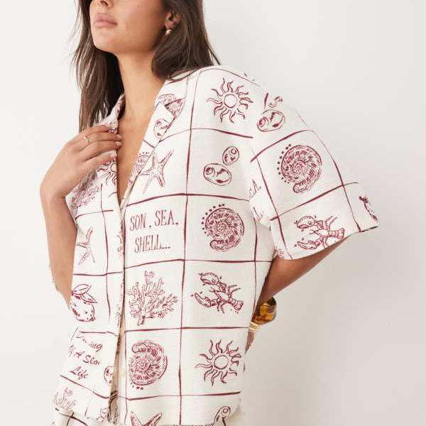 エイソス ASOS asos ASOS DESIGN テクスチャードジャージー リビアプルオーバー セットアップ 外殻刷り上げる 皮膚軟化剤色 トップス レディース お上さん インポートブランド たわい無い大きさから気が大きい大きさまで