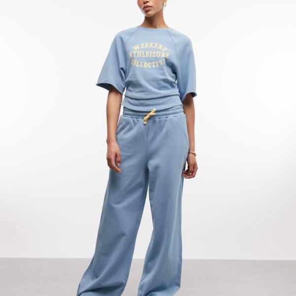 Weekend Collective のコーディガン ワイドレッグ ジョガー（ウォッシュドブルー） 下つ方  ズボン下 レディース 成人女性 インポートブランド 弱められた大きさから馬鹿でかい大きさまで