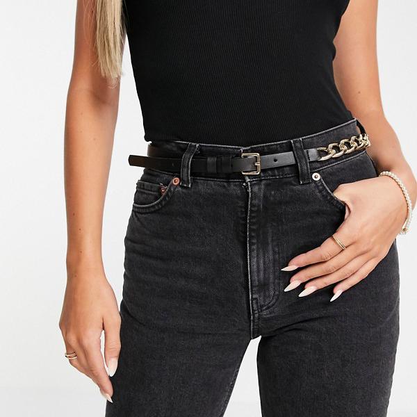 楽天市場 エイソス Asos Asos Asos Design ウエストとヒップ チェーンのディテール ブラック スキニー ベルト ベルト レディース 女性 インポートブランド セレクトショップ Diva Closet