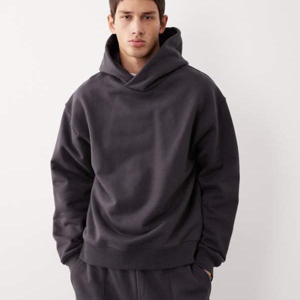 ASOS COLLECTIVE AC-T-2572 シグネチャーフィット ヘビーウェイト パーカー（チャコール） トップス メンズ 男性 インポートブランド 小さいサイズから大きいサイズまで