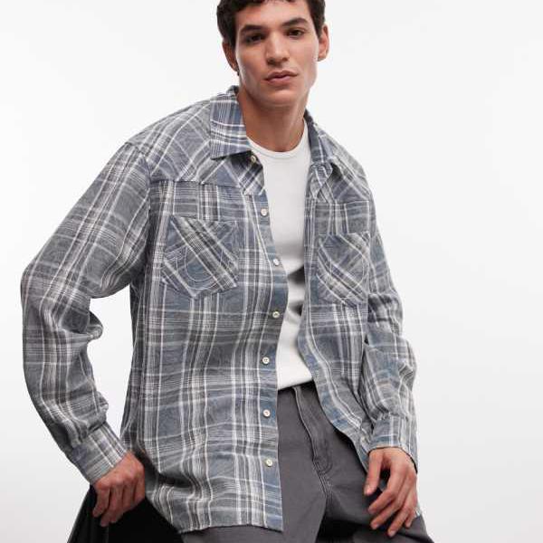 True Religion トゥルーレリジョン トゥルーレリジョンのダメージ加工ブリーチ加工ロングスリーブフランネルシャツ（チェック柄） トップス メンズ 男性 インポートブランド 小さいサイズから大きいサイズまで