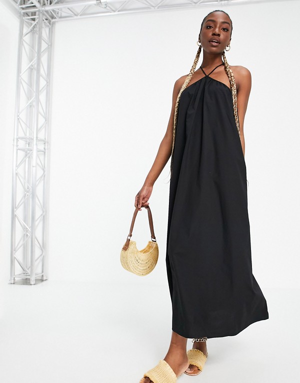 エイソス Asos Asos Asosdesignトールホルターネックマキシスウィングドレス ブラック ワンピース レディース 女性 インポートブランド 小さいサイズから大きいサイズまで Meguiars Com Do
