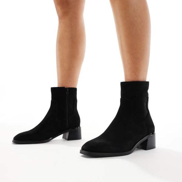 アルド ALDO ALDO メラエンダー ブロックヒール アンクルブーツ メタルディテール付き ブラック スエード 靴 レディース 女性 インポートブランド 小さいサイズから大きいサイズまで｜セレクトショップ　Diva　Closet