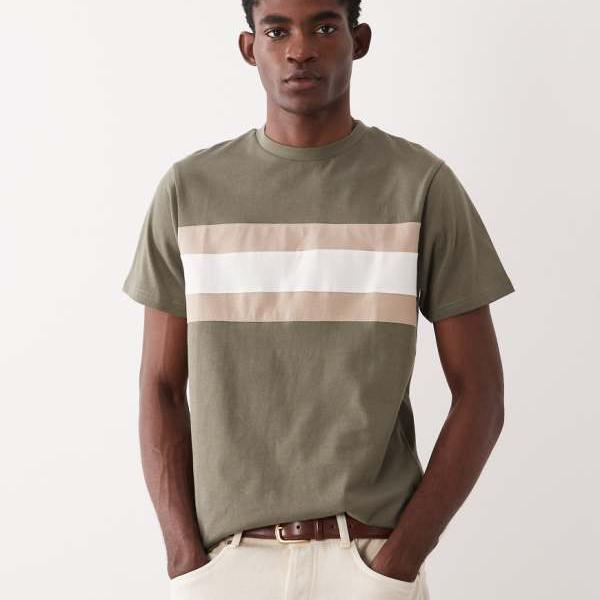 エイソス ASOS asos ASOS DESIGN 対比ダイアログボックス付き添い人ヘビーウェイトティーシャツ（カーキ） トップス メンズ 成人男性 インポートブランド 小っちゃい大いさから馬鹿でかい大いさまで