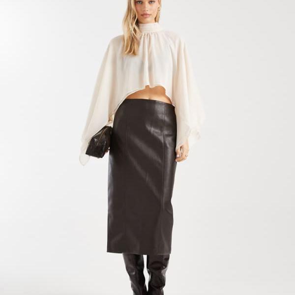 エイソス ASOS asos ASOS DESIGN シフォン ダブルレイヤー ケープトップ（エクリュ） トップス レディース 女性 インポートブランド 小さいサイズから大きいサイズまで