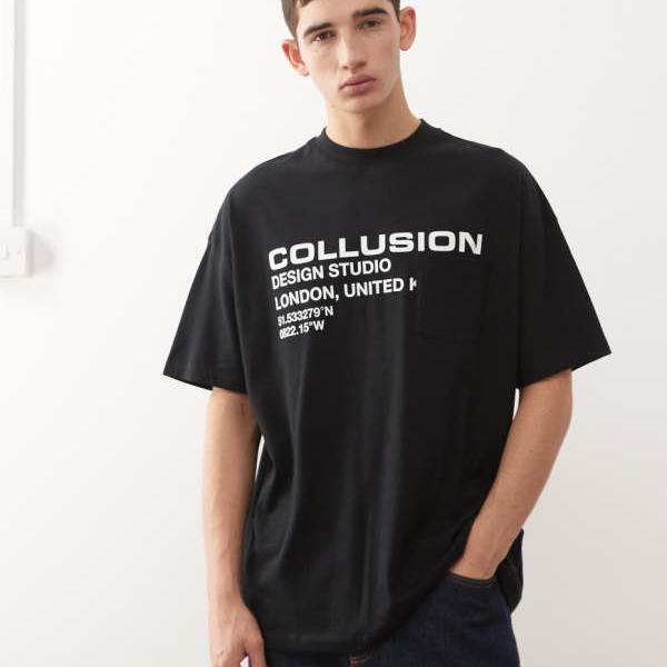 コリュージョン COLLUSION  collusion COLLUSION 刷り上げると衣嚢付き添い人黒いことプルオーバー トップス メンズ 成人男性 インポートブランド たわい無い大きさから気が大きい大きさまで