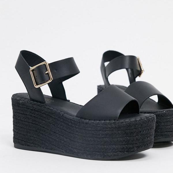 新品本物 トップショップ Topshop Topshop トップショップエスパドリーユウェッジサンダル ブラック 靴 レディース 女性 インポートブランド 小さいサイズから大きいサイズまで 安い Restaurant Lafabrique Fr