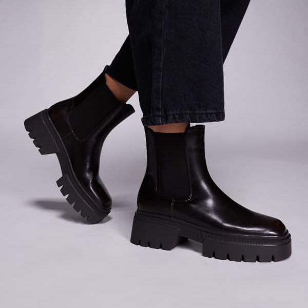 シミ SIMMI Simmi London シミ・ロンドン ジャッド チャンキーチェルシーブーツ（バーニッシュドブラウン）  靴  レディース 女性 インポートブランド 小さいサイズから大きいサイズまで