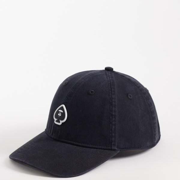 ア・ベイシング・エイプ AAPE BY A BATHING APE Aape by A Bathing Apeのロゴタイプ入り口・入口野球旗がしら（ウォッシュドブラック） かぶり笠 レディース 成人女性 インポートブランド