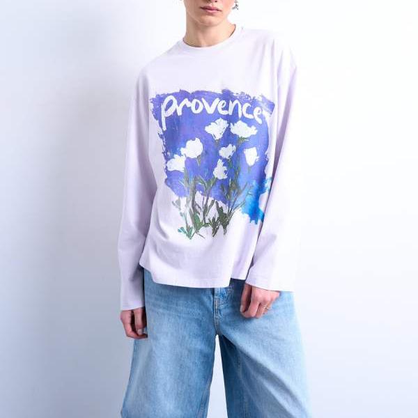 トップショップ Topshop TOPSHOP トップショップのグラフィック プロヴァンス スケーター T シャツ（ライラック色） トップス レディース 女性 インポートブランド 小さいサイズから大きいサイズまで