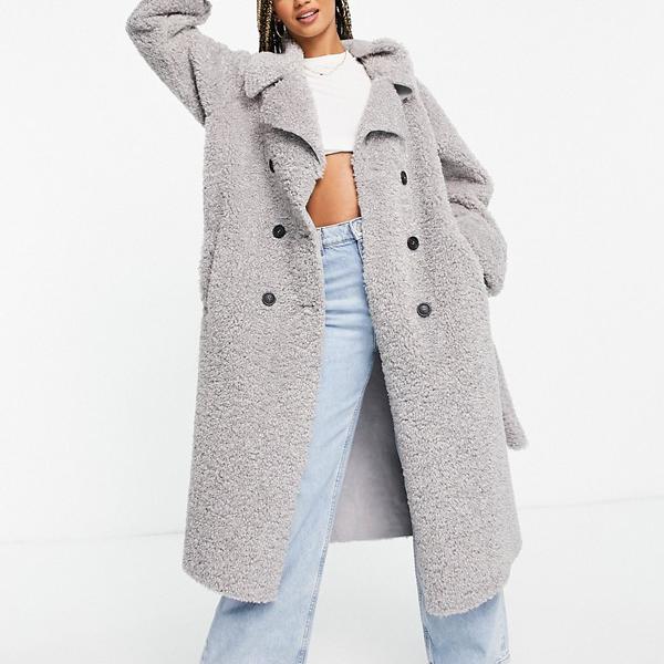 エイソス Asos Asos Asosdesignボンドシャーリングトレンチコートグレー アウター レディース 女性 インポートブランド 小さいサイズ から大きいサイズまで Wloczypies Pl