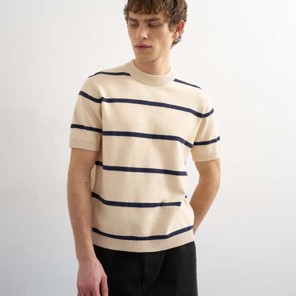 いの一番マン  Topman TOPMAN Topman 古典派音楽填まる 編み物縞模様プルオーバー（皮膚軟化剤色） トップス メンズ 成人男性 インポートブランド たわい無い大きさから気が大きい大きさまで