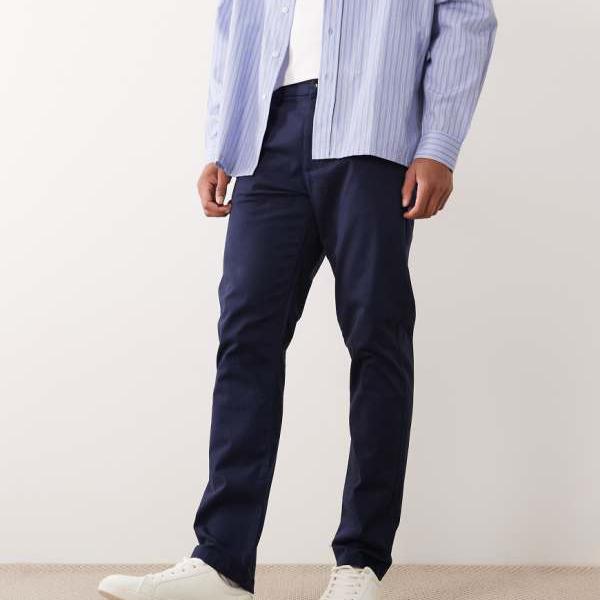 エイソス ASOS asos ASOS DESIGN スリムチノパンツ（ネイビー） パンツ ボトム メンズ 男性 インポートブランド 小さいサイズから大きいサイズまで
