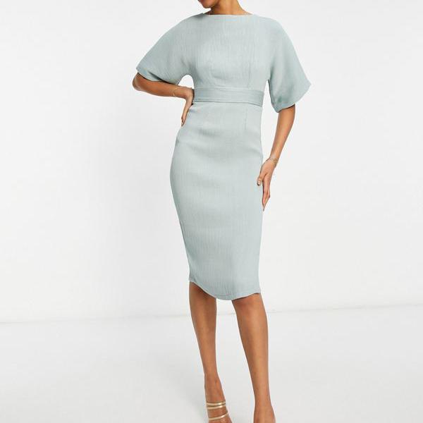 クローゼット Closet London セージグリーンのクローゼットロンドンリブペンシルミニドレス ワンピース レディース 女性 インポートブランド 小さいサイズから大きいサイズまで 京都のセレクトショップdivacloset Closet London Bankingprep Com