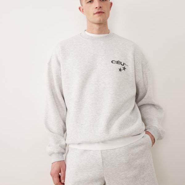 エイソス ASOS asos ASOS DESIGN コール天 エクストリーム 厚地の外套大きさ 労働者の一団 トレーナー（内燃機関薄墨色 ビー玉） トップス メンズ 成人男性 インポートブランド 弱められた大きさから馬鹿でかい大きさまで