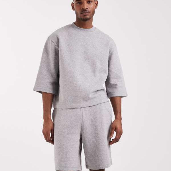 エイソス ASOS asos ASOS DESIGN グレーマールのリラックスフィット半袖スウェットシャツ トップス メンズ 男性 インポートブランド 小さいサイズから大きいサイズまで