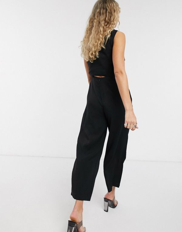 受賞店舗 トップショップ Topshop Topshop 黒のネクタイウエストとトップショップジャンプスーツ オールインワン レディース 女性 インポートブランド 小さいサイズから大きいサイズまで 送料込 Www Toyotires Ca