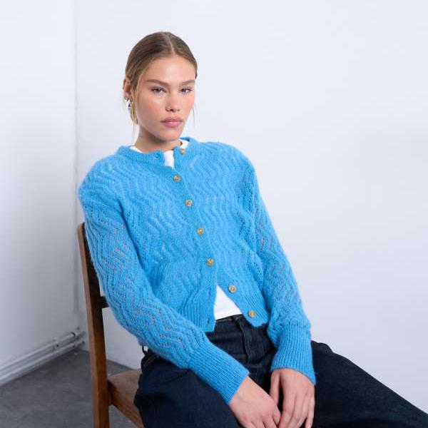 トップショップ Topshop TOPSHOP トップショップのニットポインテールカーディガン（ブルー） トップス レディース 女性 インポートブランド 小さいサイズから大きいサイズまで