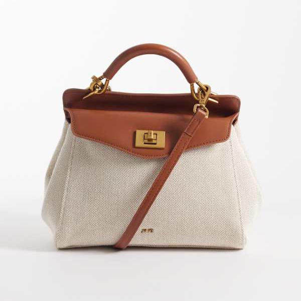 JW PEI ルシア クラシック トップ ハンドバッグ ブラウン キャンバス トップス レディース 女性 インポートブランド 小さいサイズから大きいサイズまで