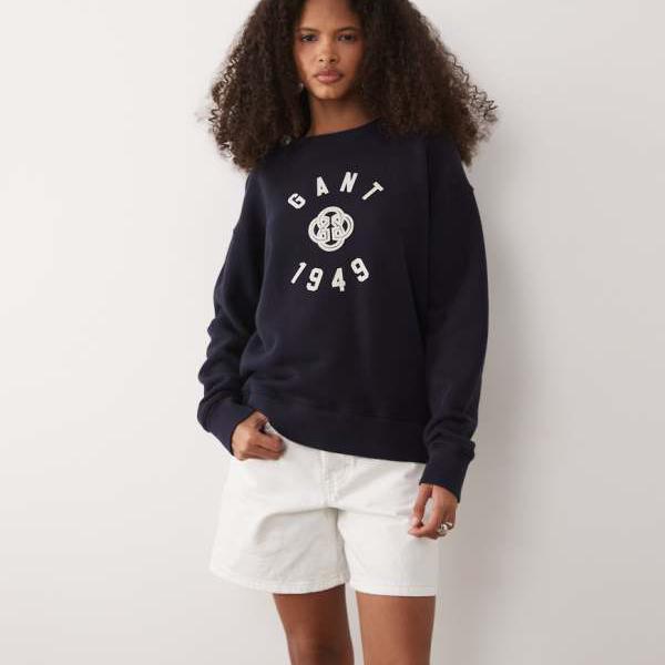 ガント Gant GANT バーシティ チェスト グラフィック スウェットシャツ（ネイビー） トップス メンズ 男性 インポートブランド 小さいサイズから大きいサイズまで