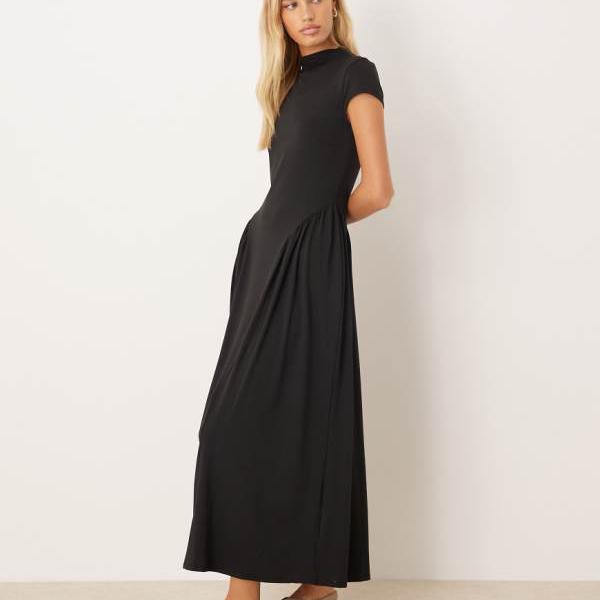エイソス ASOS asos ASOS DESIGN キャップスリーブ ヒップアップ マキシドレス（ブラック） ワンピース レディース 女性 インポートブランド 小さいサイズから大きいサイズまで