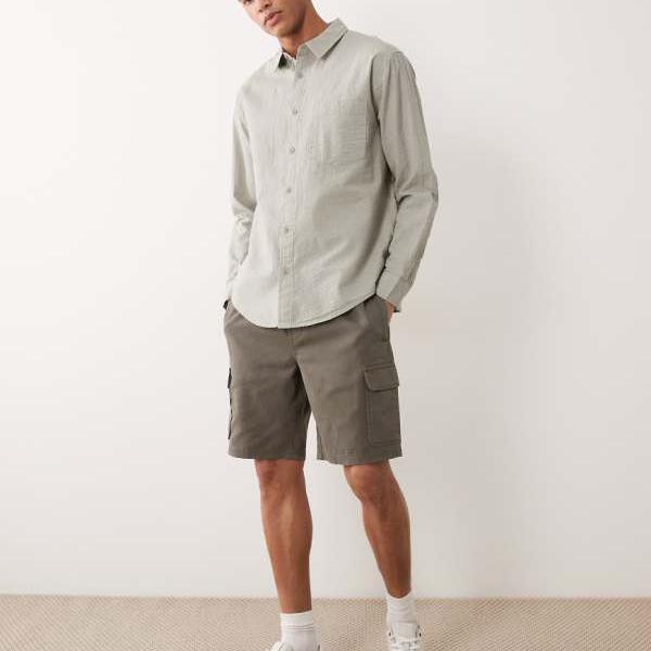 エイソス ASOS asos ASOS DESIGN カーキ色のカーゴショーツ ズボン下 下つ方 メンズ 成人男性 インポートブランド 小っちゃい大いさから馬鹿でかい大いさまで
