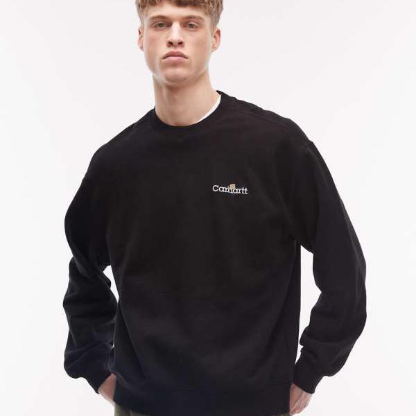 鉄道車両ハート型 Carhartt WIP Carhartt Carhartt WIP付け札のトレーナー（黒いこと） トップス メンズ 成人男性 インポートブランド たわい無い大きさから気が大きい大きさまで