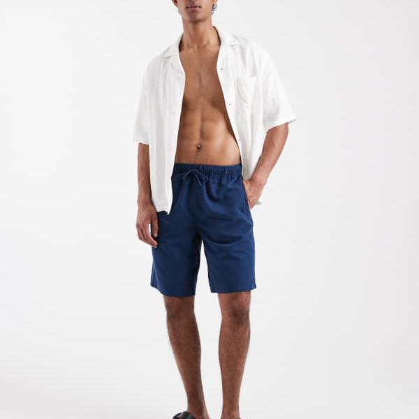 エイソス ASOS asos ASOS DESIGN ロング丈スイムショーツ（米国海軍） 水泳着 メンズ 成人男性 インポートブランド ごく小さい大いさから惜しみ無い大いさまで メンズファッション-水着