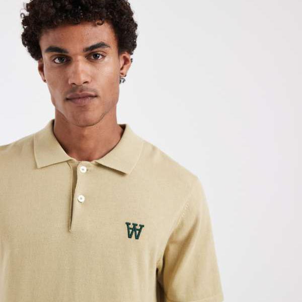 Double A By Wood Wood 100%綿織物 ミッケル スポーツシャツ ペールオリーブ トップス メンズ 成人男性 インポートブランド 弱められた大きさから馬鹿でかい大きさまで