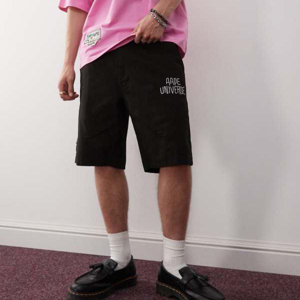 【美品✨】アベイシングエイプ シャークプリント スウェットハーフパンツ 黒 M ☆2XL☆ ABC camo side シャーク スウェットハーフパンツ a