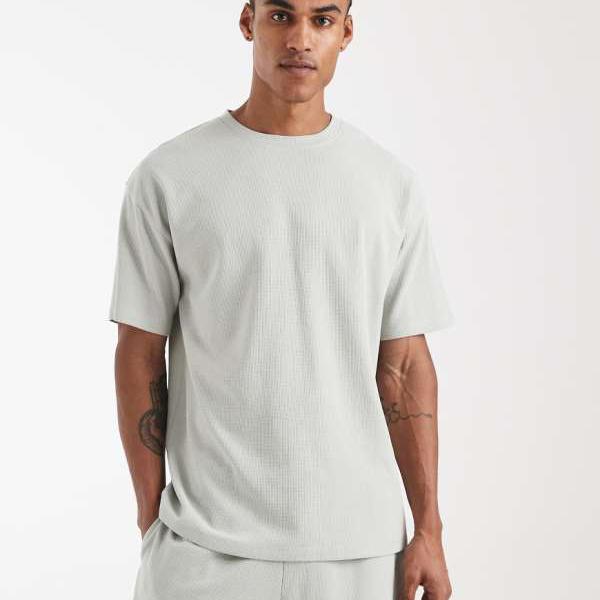 ニュールック New Look ニュー・ルックのワッフルTシャツ（ミントグリーン） トップス メンズ 男性 インポートブランド 小さいサイズから大きいサイズまで