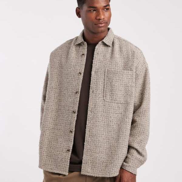 エイソス ASOS asos ASOS DESIGN ボリュームオーバーサイズブークレシャツ（ベージュ） トップス メンズ 男性 インポートブランド 小さいサイズから大きいサイズまで 13,672円
