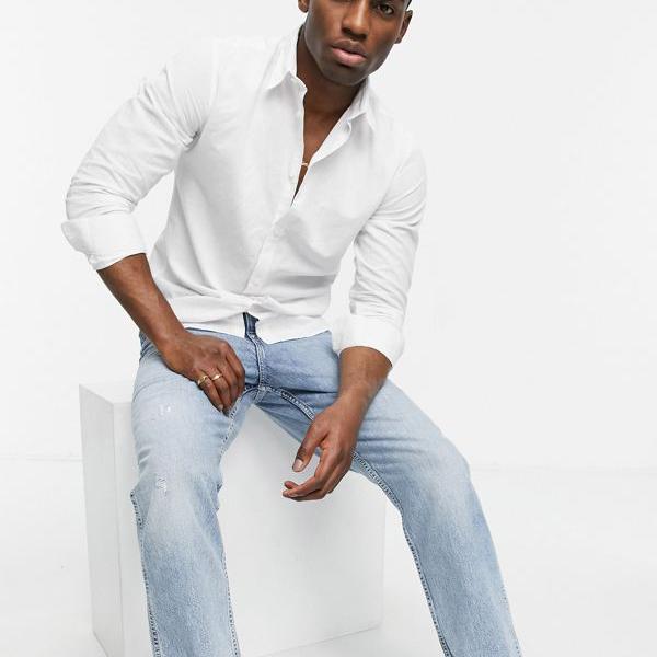 新品本物 カジュアルシャツ 厳選された白のオムリネンシャツ Homme Selected Homme Selected オム セレクテッド トップス 小さいサイズから大きいサイズまで インポートブランド 男性 メンズ 新しく着き Hpnhaiti Com