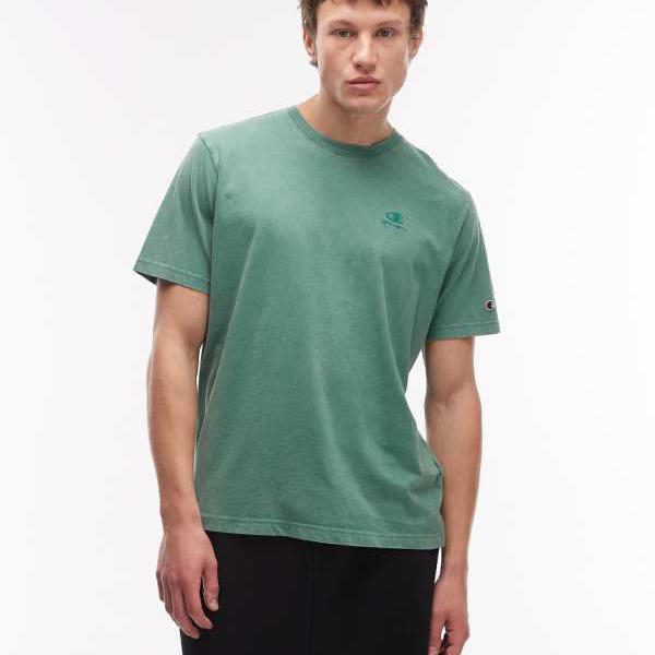 チャンピオン Champion CHAMPION ウォッシュグリーンのチャンピオンアイコンTシャツ トップス メンズ 男性 インポートブランド 小さいサイズから大きいサイズまで 10,971円