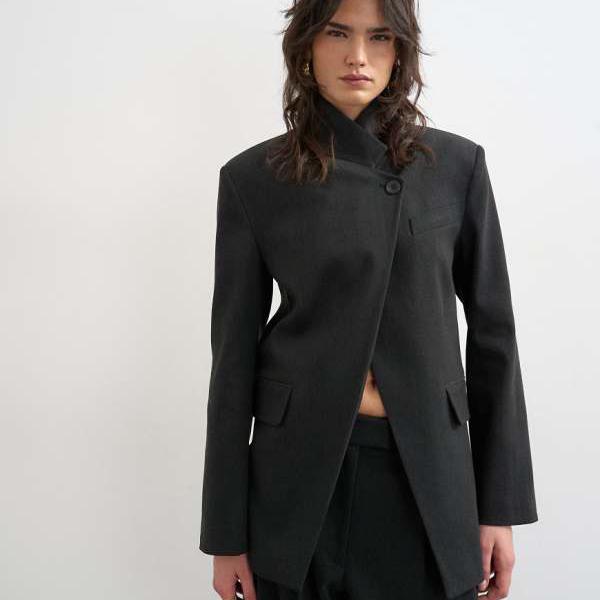 トップショップ Topshop TOPSHOP トップショップのファンネルネックブレザー(ブラック) アウター レディース 女性 インポートブランド 小さいサイズから大きいサイズまで|セレクトショップ Diva Closet