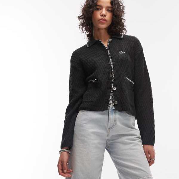 オベイ Obey Obey Amelie ニットボタンアップカーディガン（ブラック） トップス レディース 女性 インポートブランド 小さいサイズから大きいサイズまで
