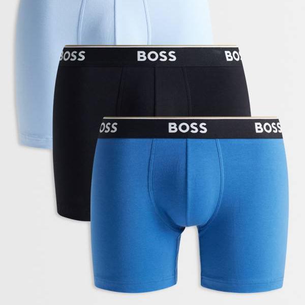Boss Bodywear Power 3枚組 コントラストウエストバンド ボクサーブリーフ（マルチ色合い）  はだ着 メンズ 成人男性 インポートブランド 小っちゃい大いさから馬鹿でかい大いさまで