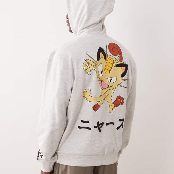 エイソス ASOS asos ASOS DESIGNのポケモン ニャース プリント入りリラックスパーカー（アイスマール） トップス レディース 女性 インポートブランド 小さいサイズから大きいサイズまで