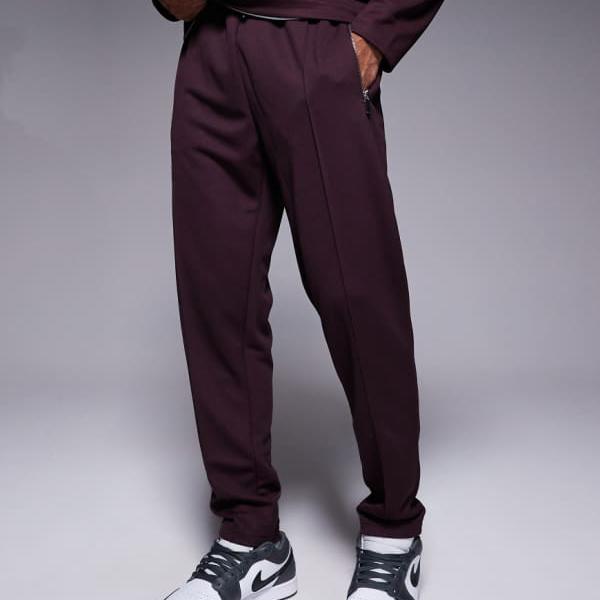 リバーアイランド River Island RIVER ISLAND リバーアイランドのスマートスリムジョガー（ダークレッド） パンツ ボトム メンズ 男性 インポートブランド 小さいサイズから大きいサイズまで
