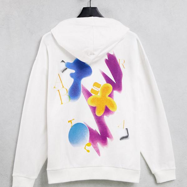 エイソス Asos Asos インポートブランド Asos Design特大のパーカー 白 抽象芸術のバックプリント Design特大のパーカー Asos 白 メンズ トップス 男性 インポートブランド 抽象芸術のバックプリント 小さいサイズから大きいサイズまで 直販お値下の